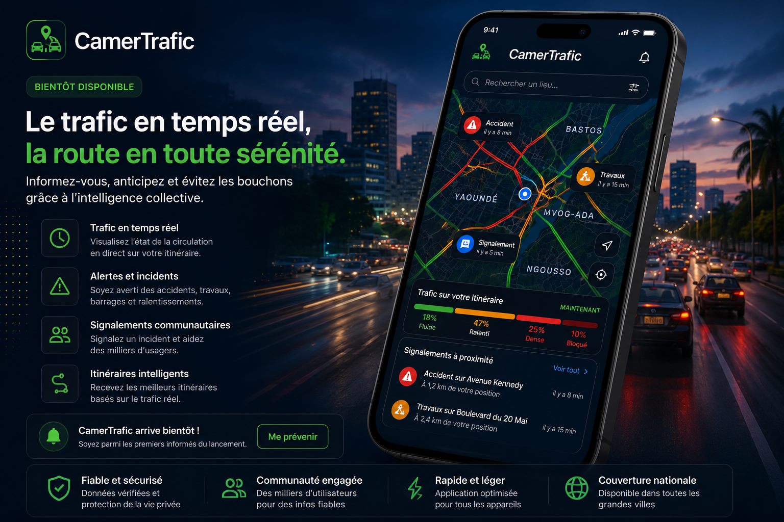 Visualisation CamerTrafic des flux urbains